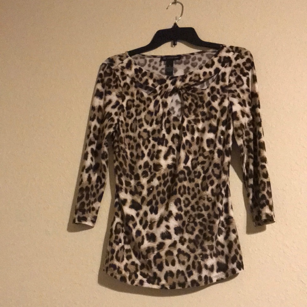 Top with Neckline Cutouts three quarter sleeves